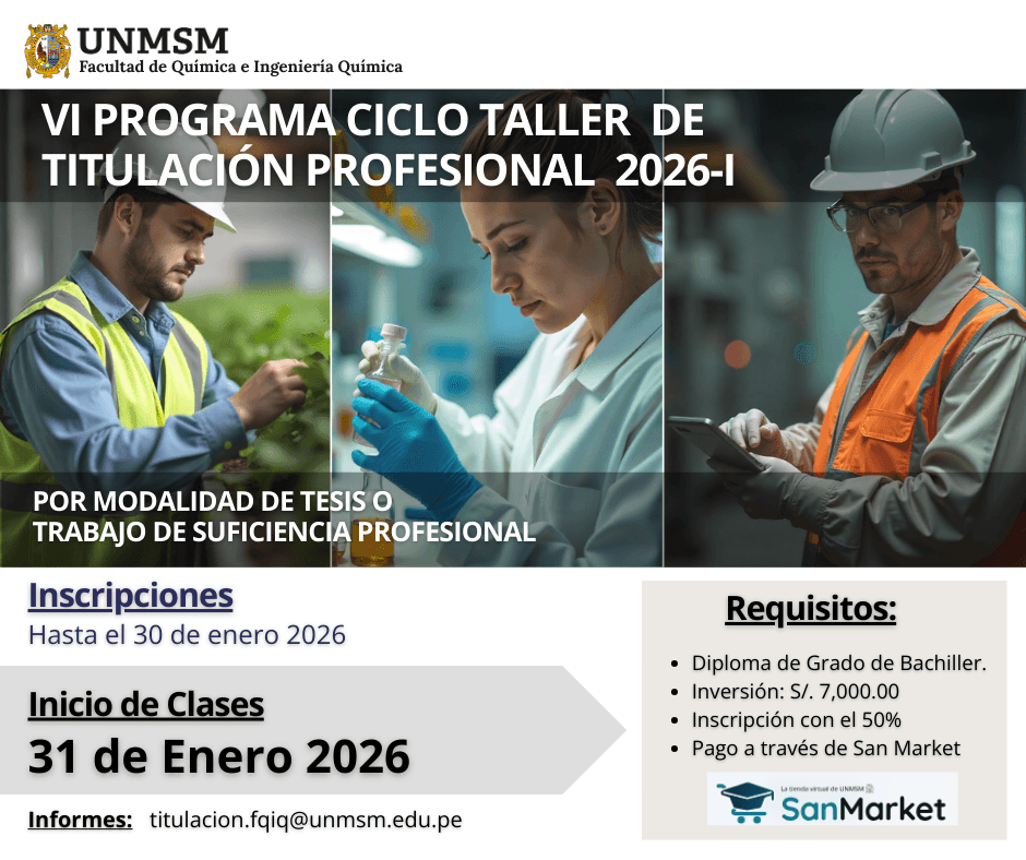 VI Programa ciclo Taller de Titulación Profesional 2026-I